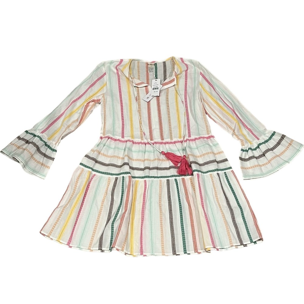 New‎ PILYQ White Striped Gauze Mini Dress, Cover-up, Size XS-S, 733-A
